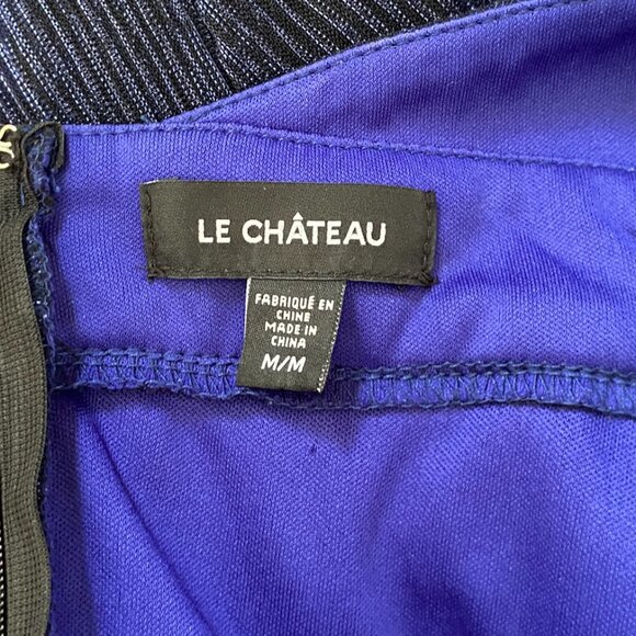 Le Chateau _ Navy Blue Mesh Sparkle Party Dress SIZE M - Picture 8 of 11